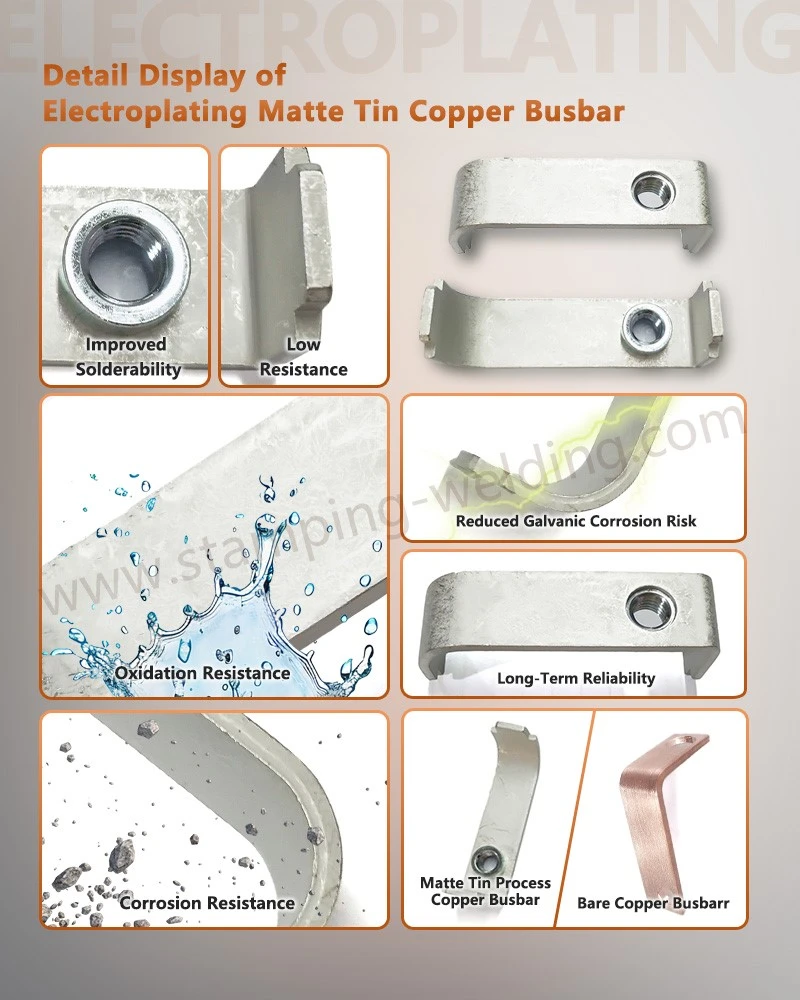 Detail Display of Electroplating Matte Tin Copper Busbar Detail Display of Electroplating Matte Tin Copper Busbar