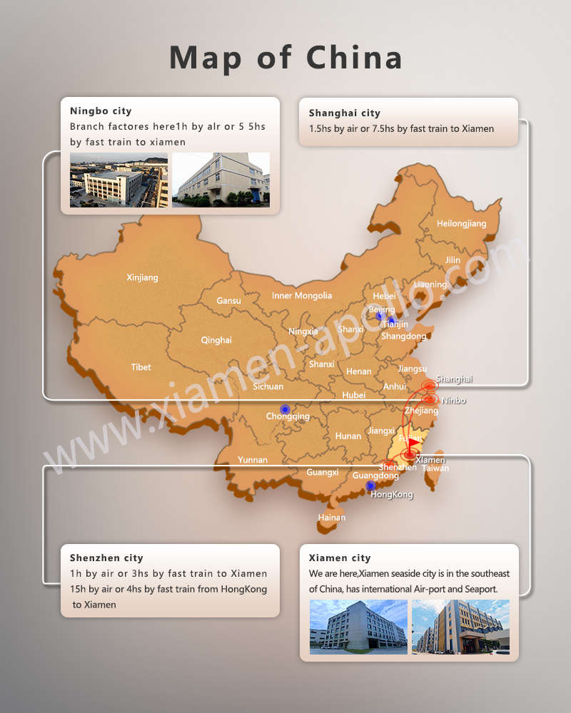 Map of China for Our Factories Map of China for Our Factories